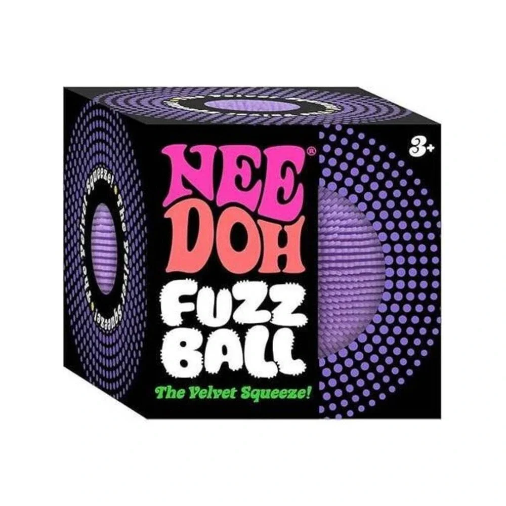 2 Pack NeeDoh Classic Fuzzball The Velvet Squeeze By Schylling Purple & Orange